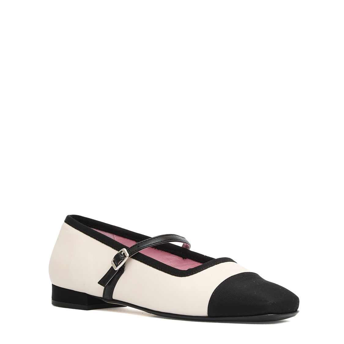 Carel Paris Ballerina Pelle Bianca E Canetè Nero