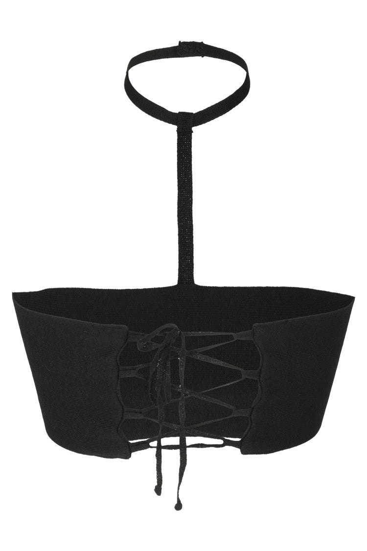 Andreâdamo Strapless Black Knit Mini Top