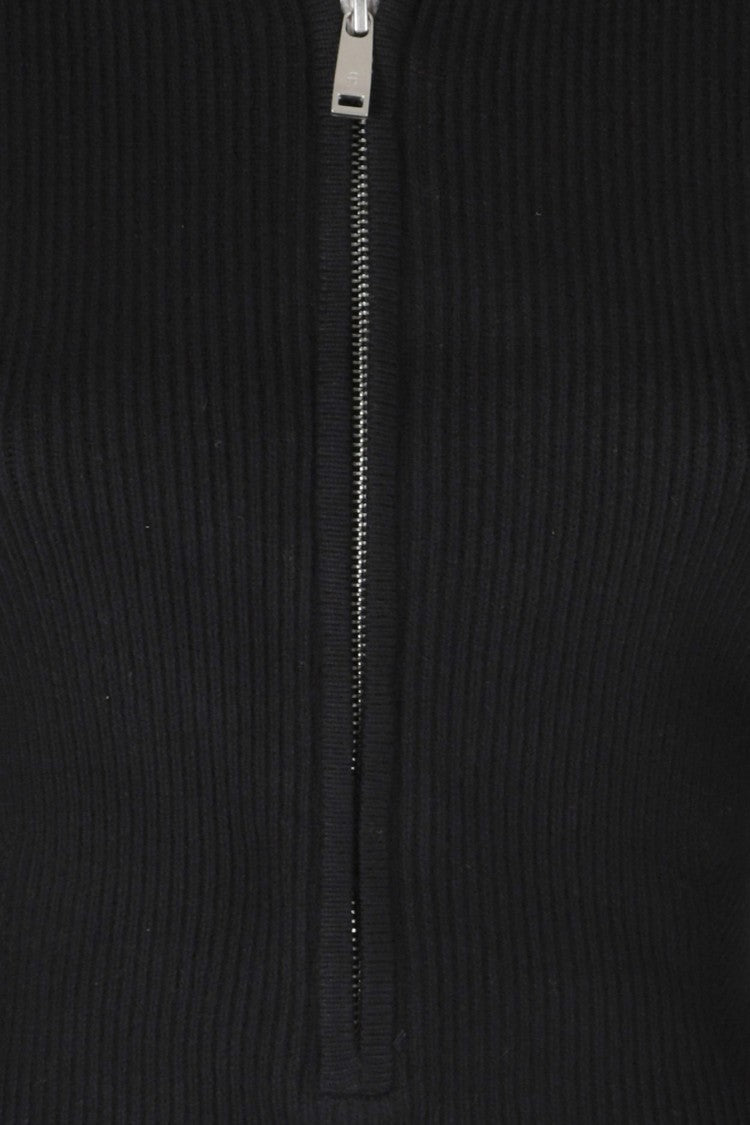 Anine Bing Black June Fitted Ribbed Cotton-Wool Day Dress