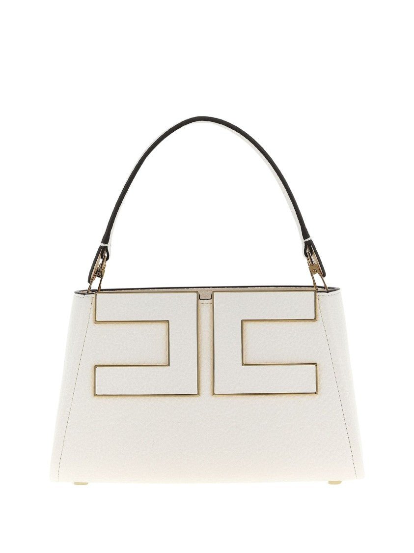 Elisabetta Franchi Geometric Gold Detail Leather Handbag