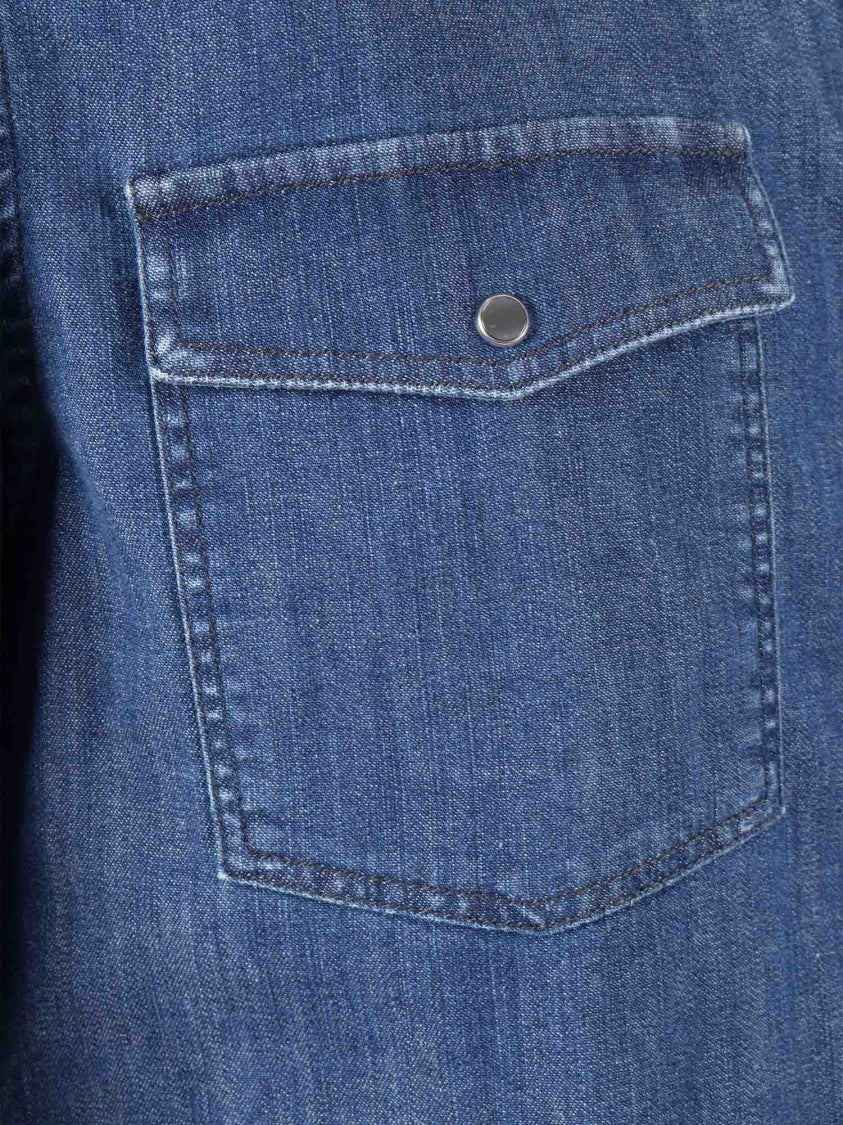 Dondup Tailored White Long-Sleeve Shirt With Button-Down Front