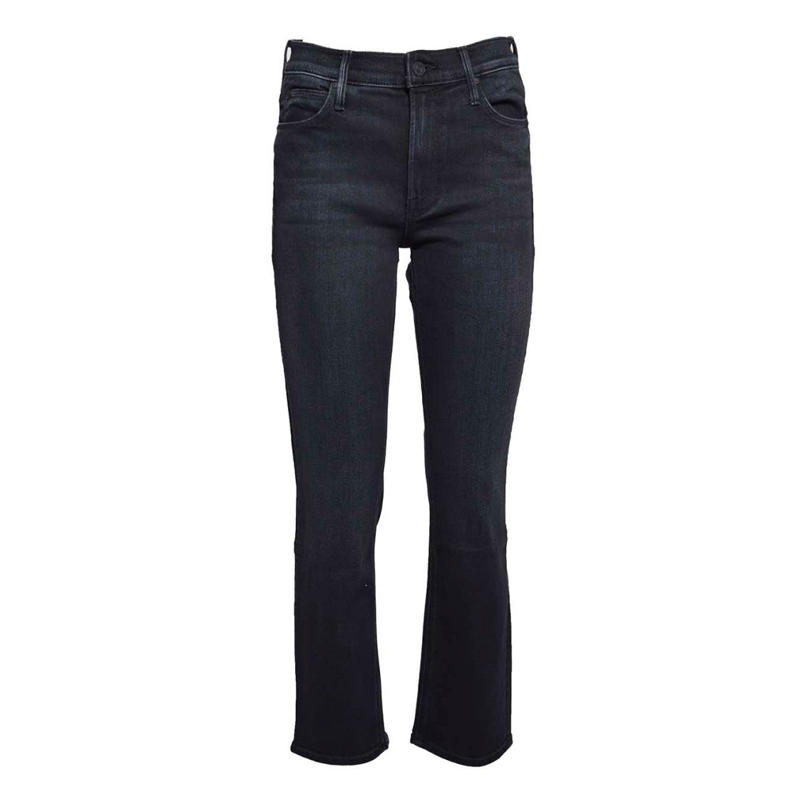 Mother The Mid Rise Dazzler Ankle Jeans In Black Denim