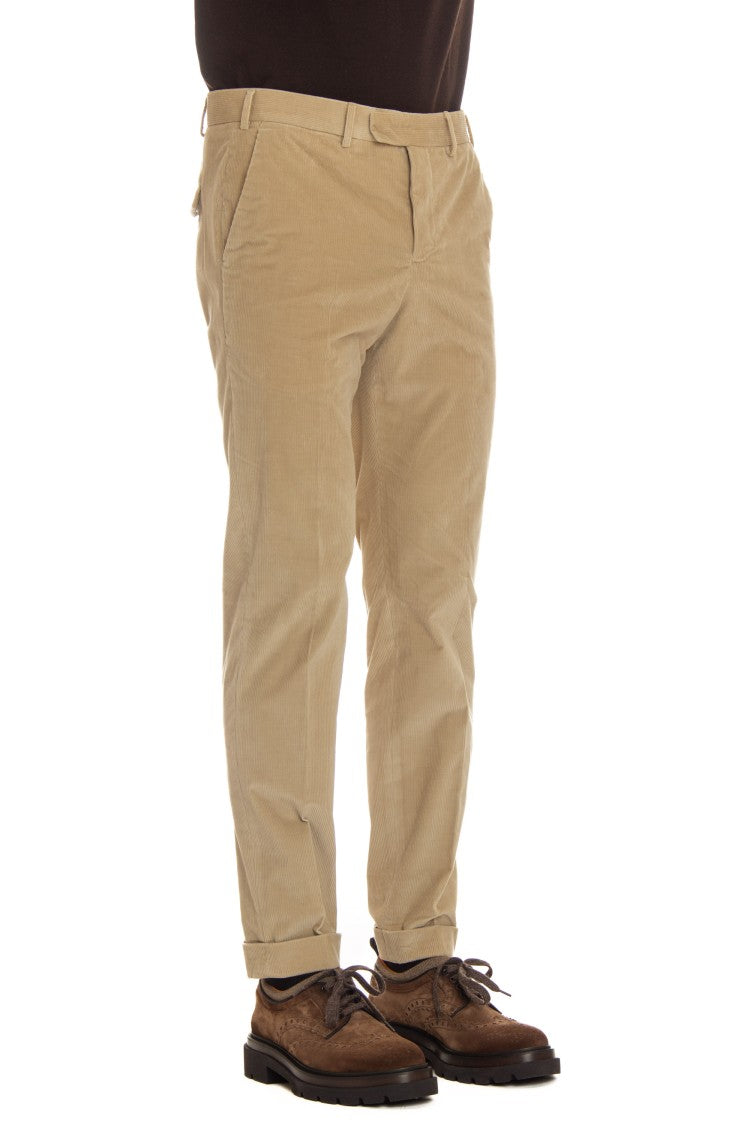 Pt Torino Soft Touch Mille Righe Velvet Trousers