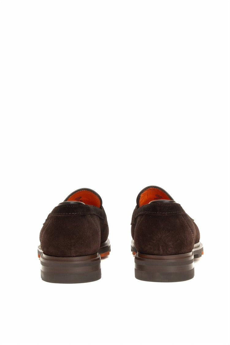Santoni Goodyear Construction Suede Moccasins
