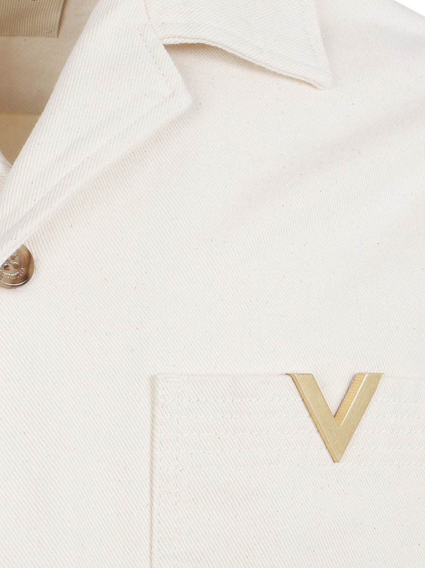 Valentino Garavani Boxy Short-Sleeve Shirt With Classic Collar