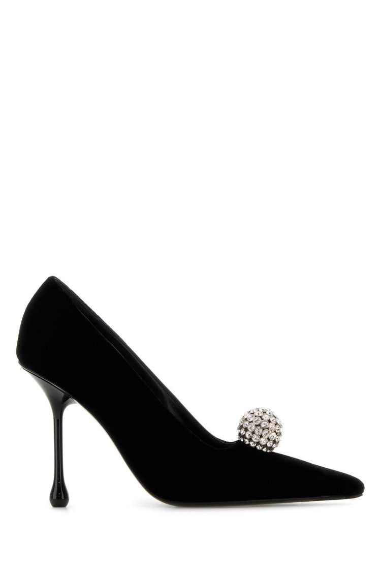 Jimmy Choo Black Velvet Orb Pumps