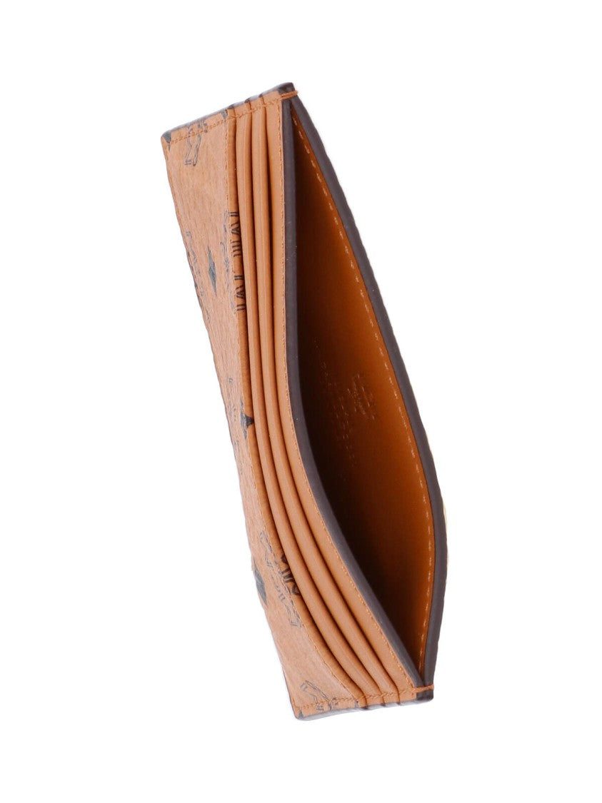 Mcm Brown Wallet With Embossed Pattern