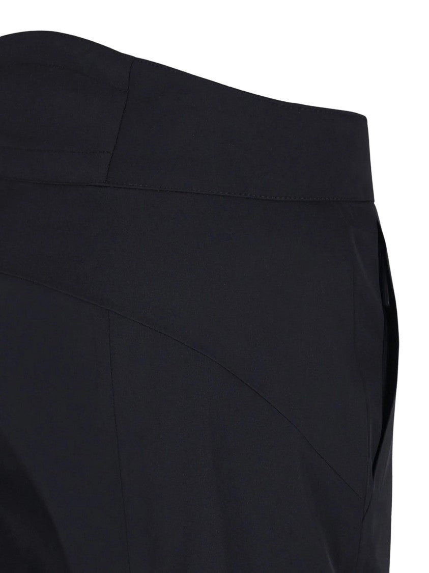 Moncler Grenoble Fitted Black Ski Pants With Adjustable Belt And Zippered Ankle Cuffs