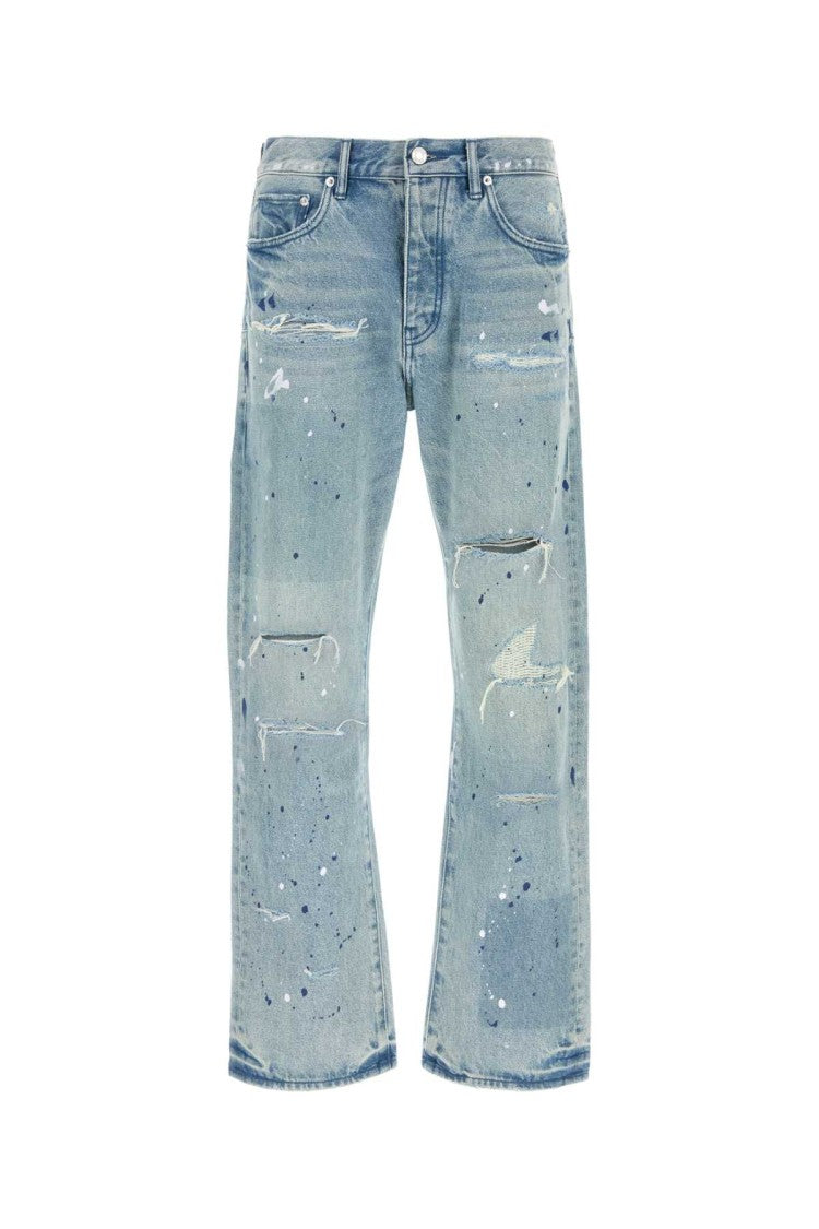 Purple Brand Relaxed Fit Denim Jeans With Distressed Detailing