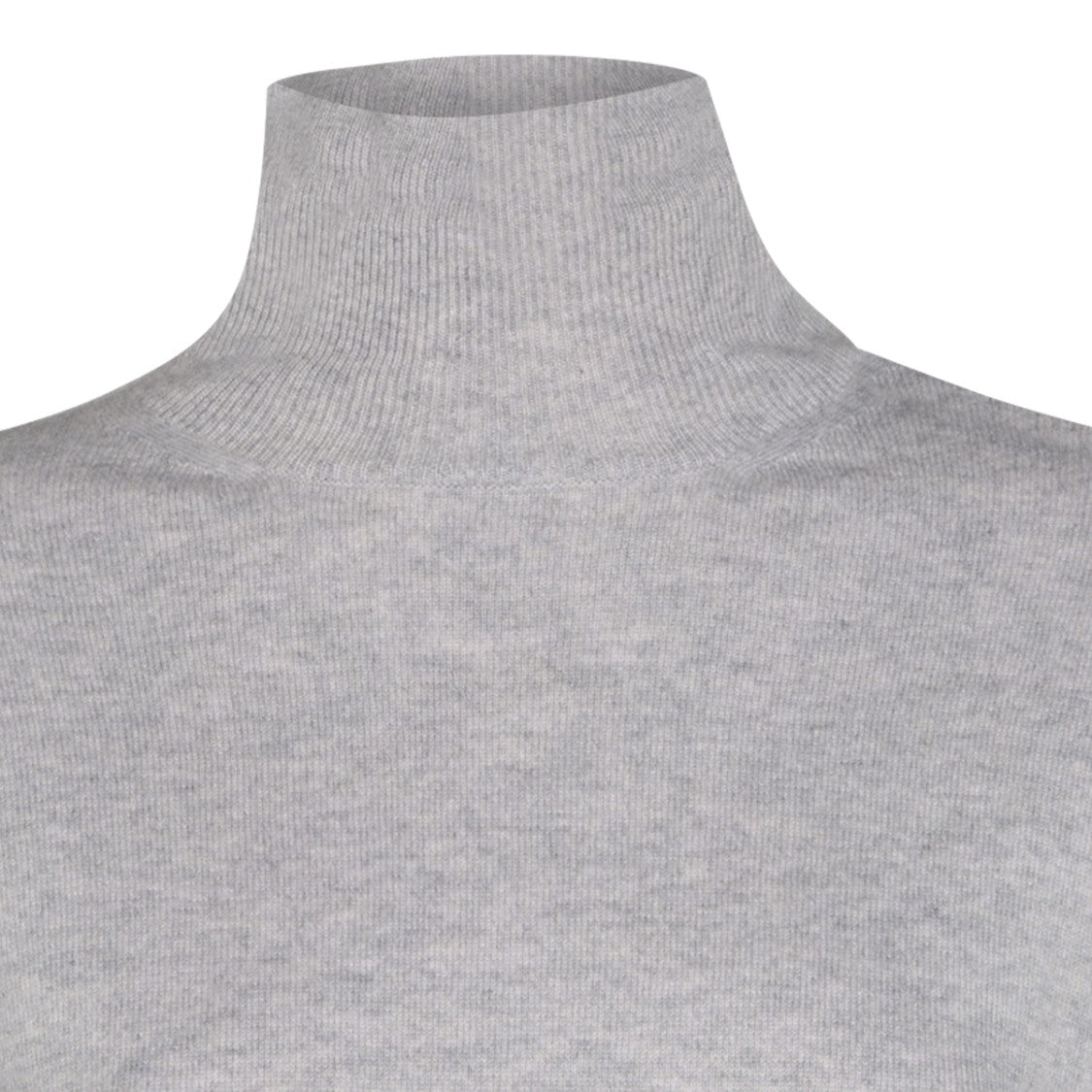 Malo Grey High Collar Cashmere Knit Sweater