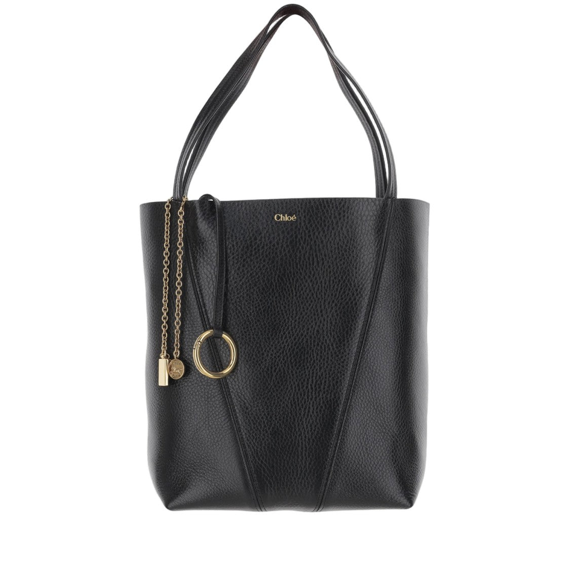 Chloé Structured Tote Bag In Maroon Calfskin Leather