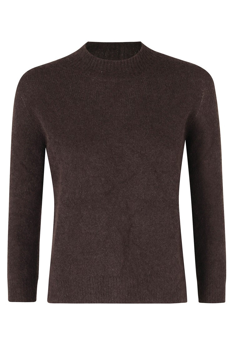 Roberto Collina Brown Three-Quarter Sleeve Cashmere-Blend Turtleneck