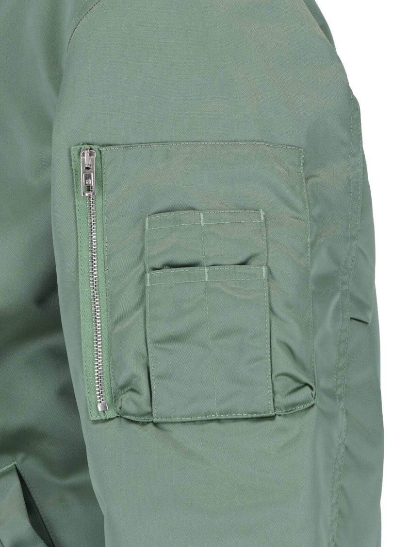 Alexander Wang Green Drawstring Collar Bomber Jacket