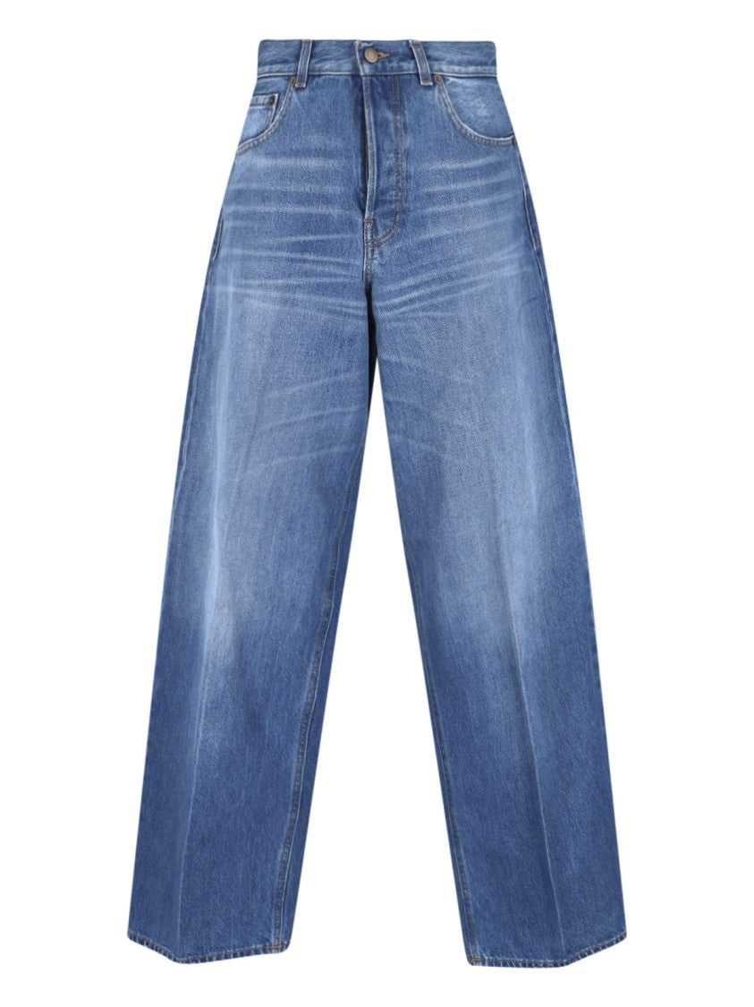 Haikure Wide-Leg Denim Jeans With Mid-Rise Waist