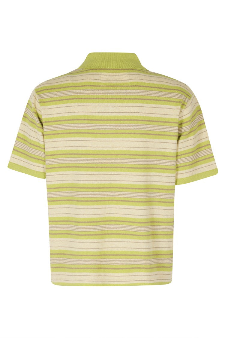 Guest In Residence Short Sleeve Stripe Rugby Cashmere Polo Shirt
