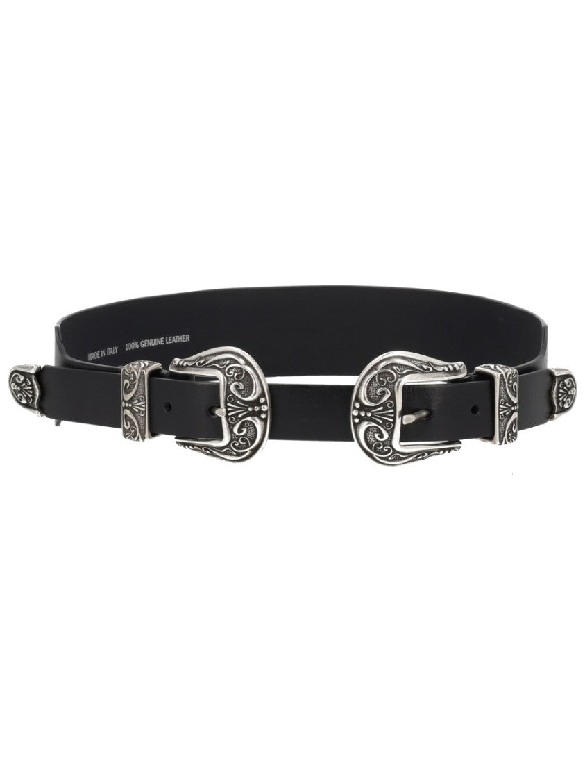 Golden Goose Double Silver Buckles Belt