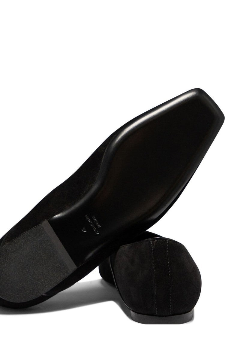 Totême Suede Flat Shoes With Pointed Toe Design By Totême