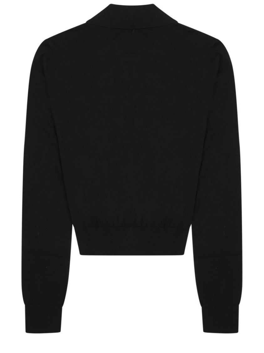 Celine Cropped Embroidered Logo Cotton Polo Shirt