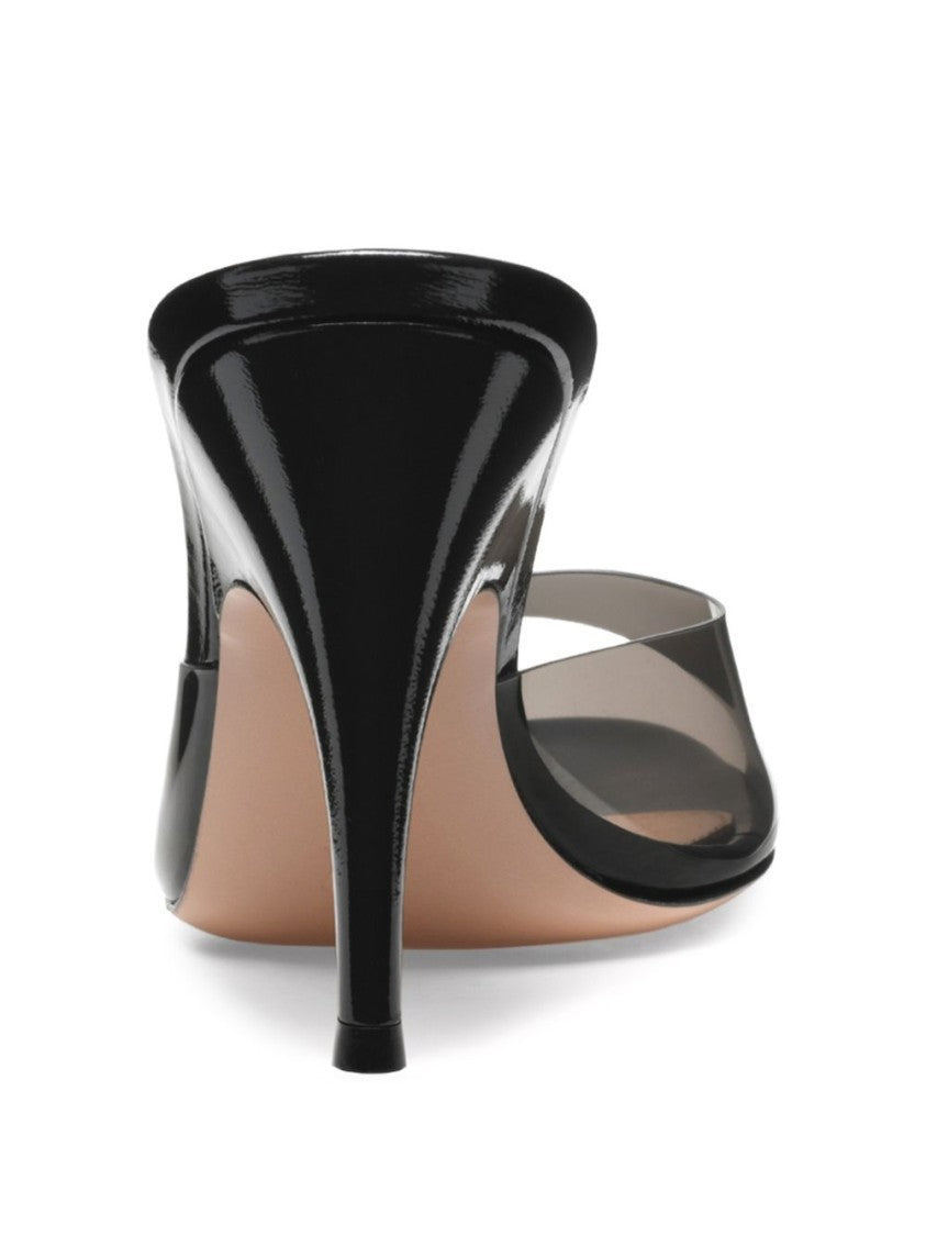 Gianvito Rossi Open-Toe Glossy Stiletto Transparent Sandals