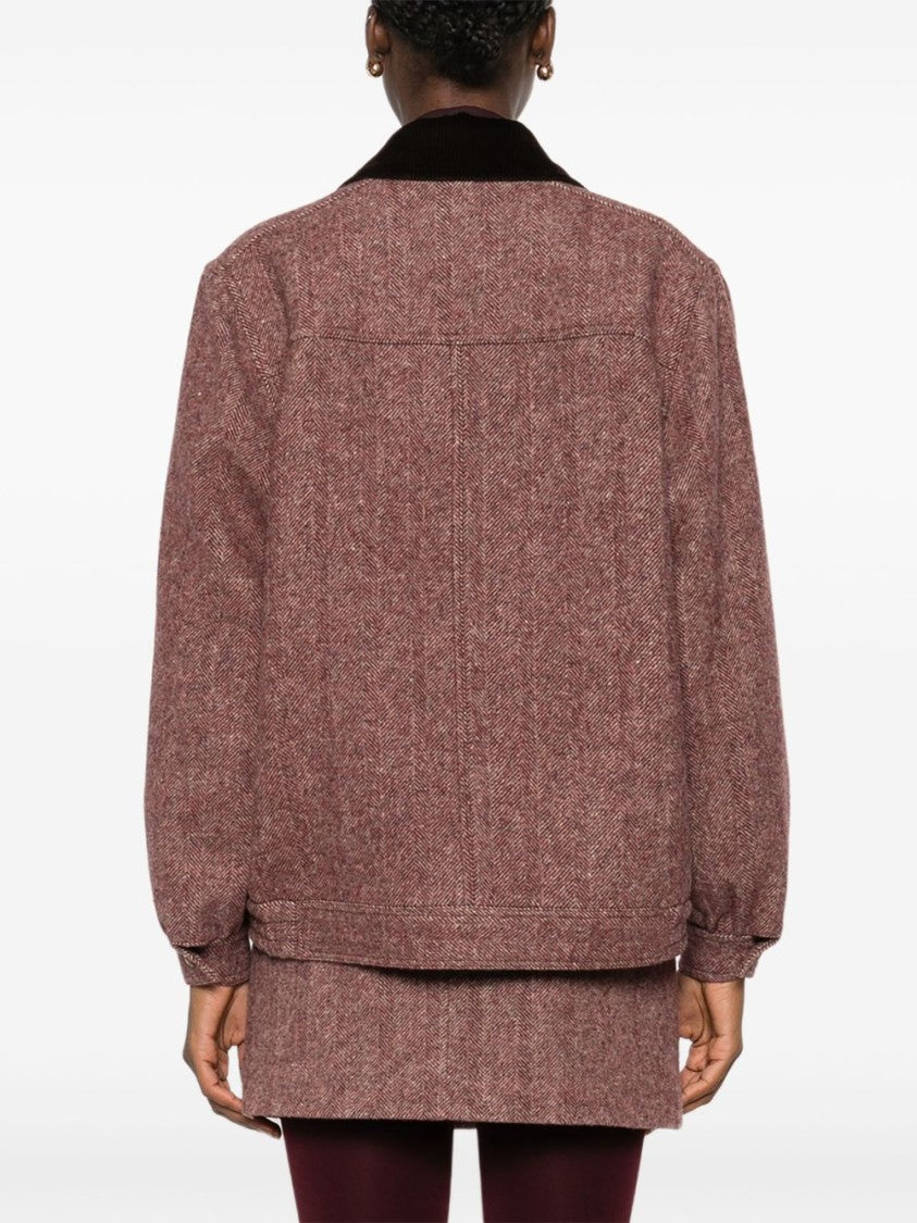 Blaze Tailored Pink Blazer With Textured Herringbone