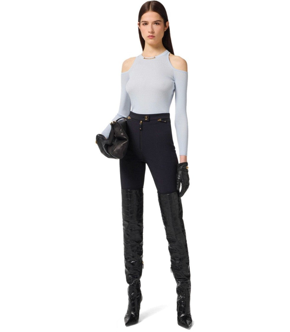 Elisabetta Franchi Black Zipped Pants