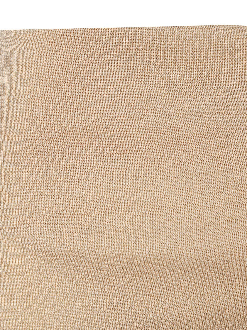 Almada Label Ribbed Knit Strapless Top