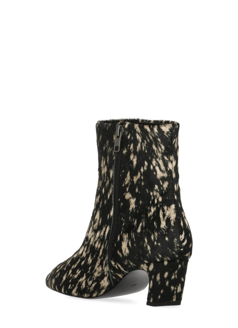 Ash Black Vicky Arrow-Toe Calf Hair Boots