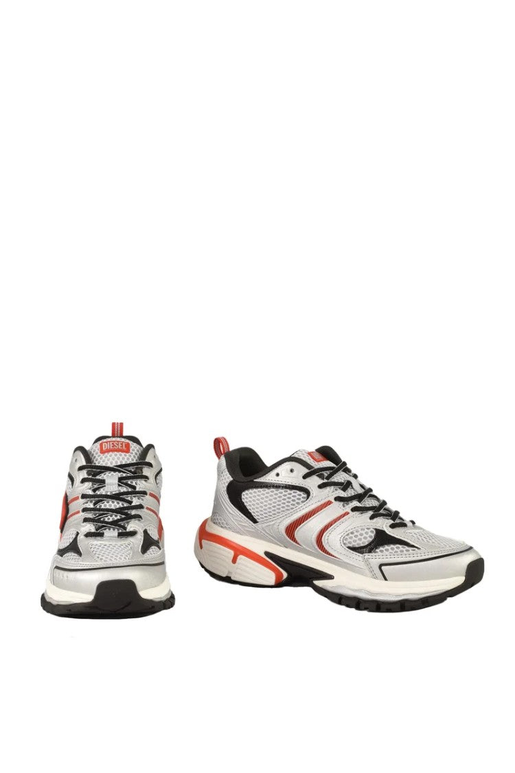 Diesel Dynamic Grey Sneakers With Bold Accents