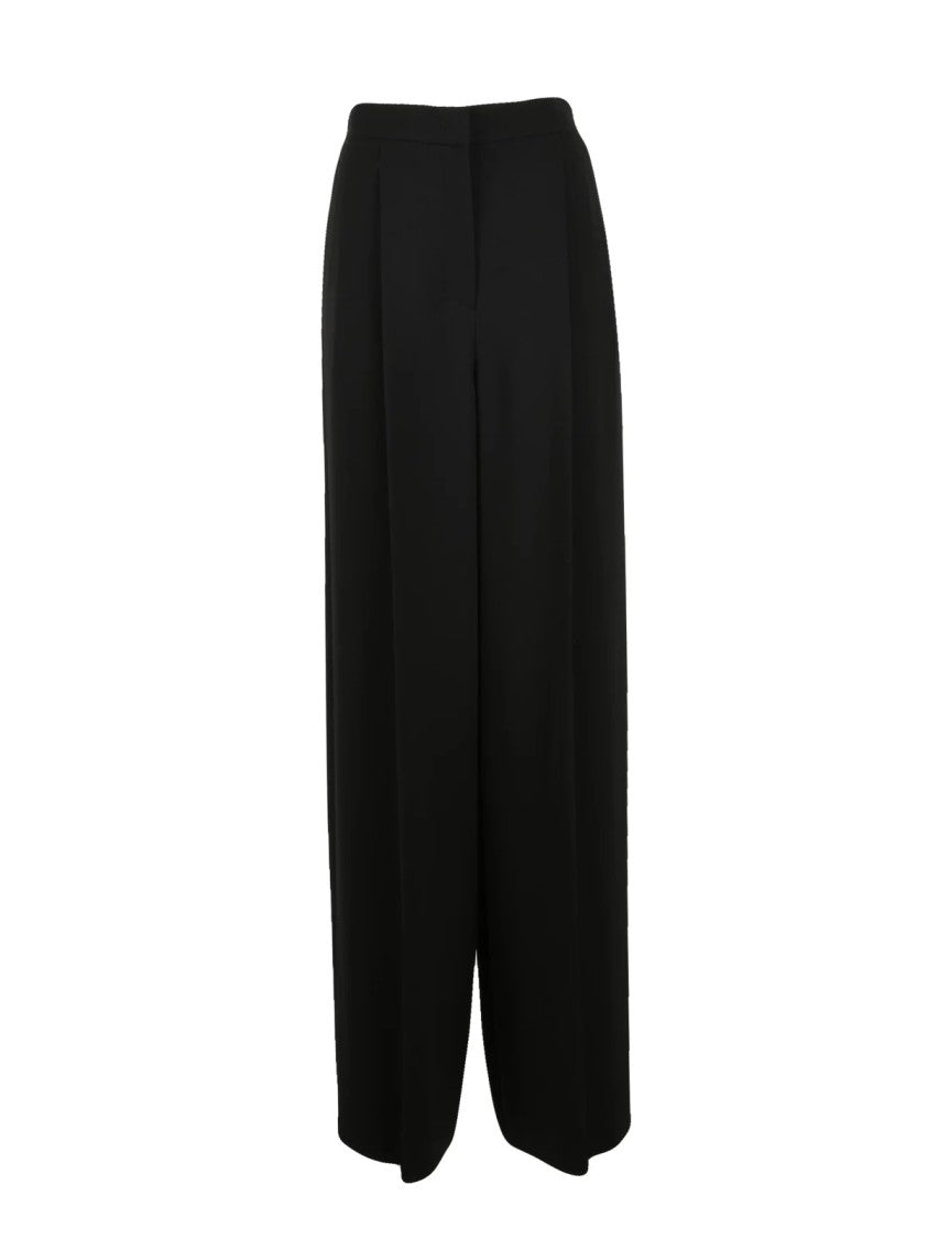 Max Mara Fluid Black Wide Leg Trousers With High Waist Design