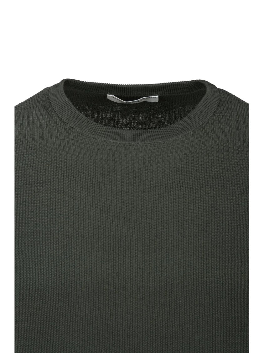 Filippo De Laurentiis Green Ribbed Cotton Jumper