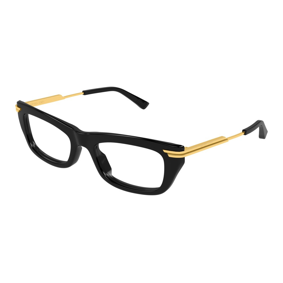 Bottega Veneta Bv1371o Rectangular Black Acetate Eyeglasses