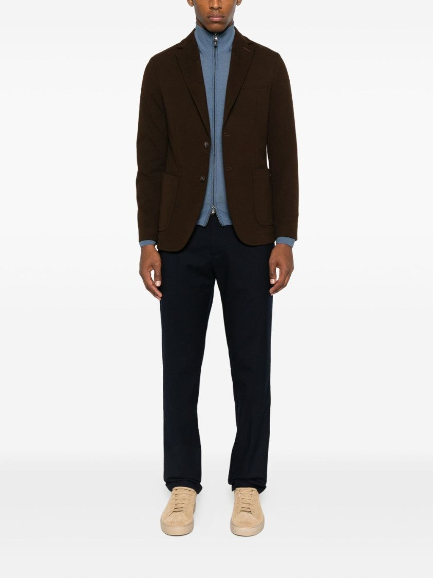 Circolo 1901 Tailored Brown Blazer With Two-Button Closure And Notch Lapels