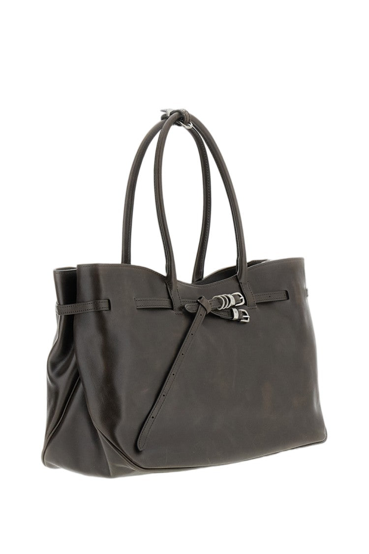 Margesherwood Brown Grandma Used Large Leather Shoulder Bag