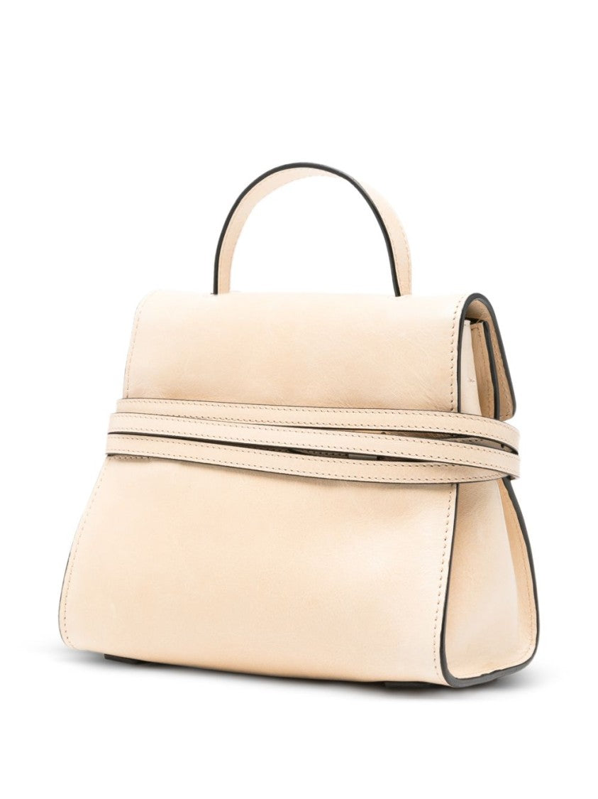 Moschino Beige Structured Detachable Strap Top Bag