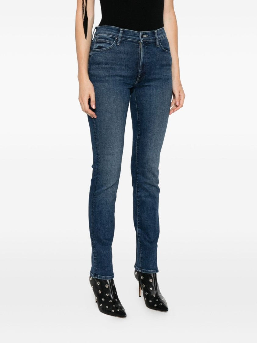 Mother Mid-Rise Slim Fit Blu Jeans