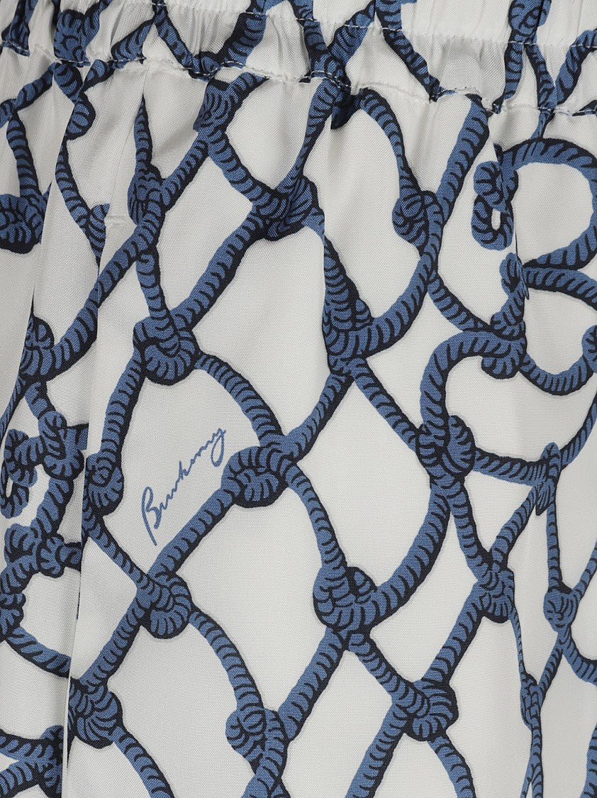Burberry Dynamic Patterned Silk Shorts