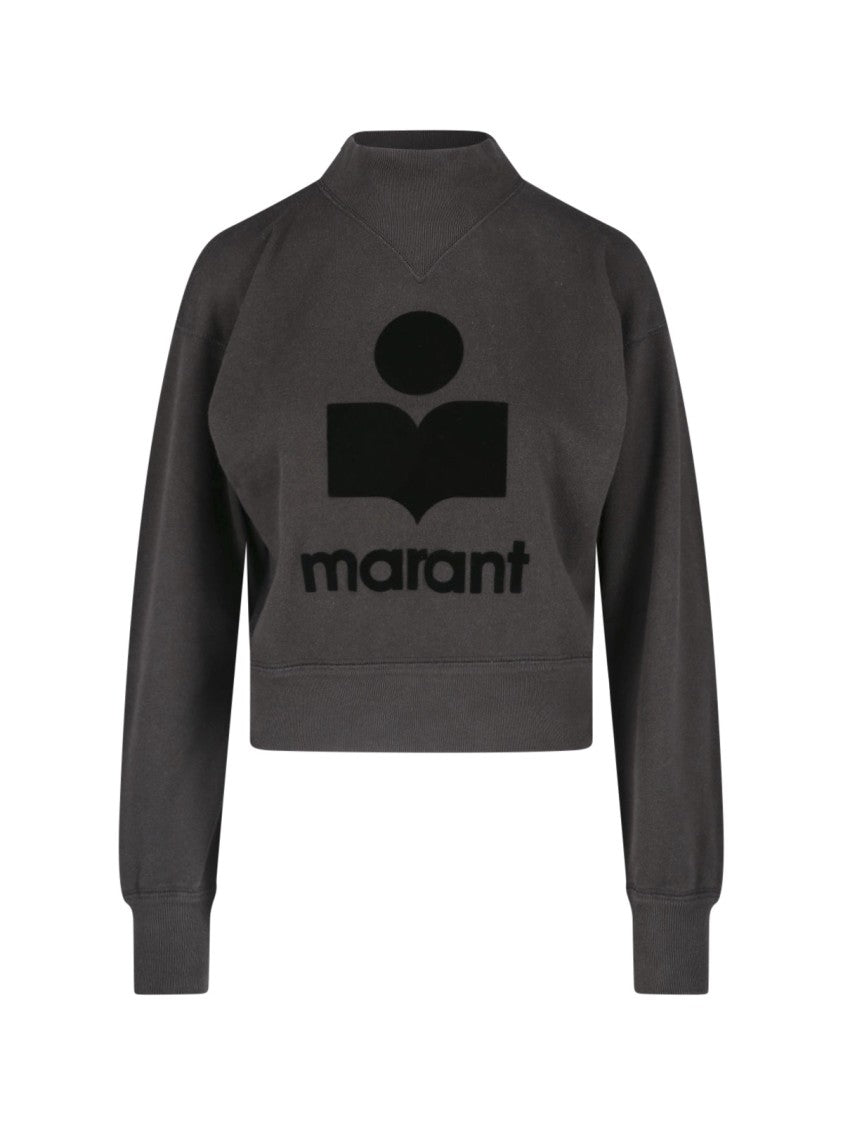 Isabel Marant Étoile Textured Logo Graphic Cropped Sweater