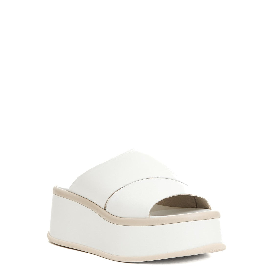 Patrizia Bonfanti 5Cm Wedge Slipper White Leather