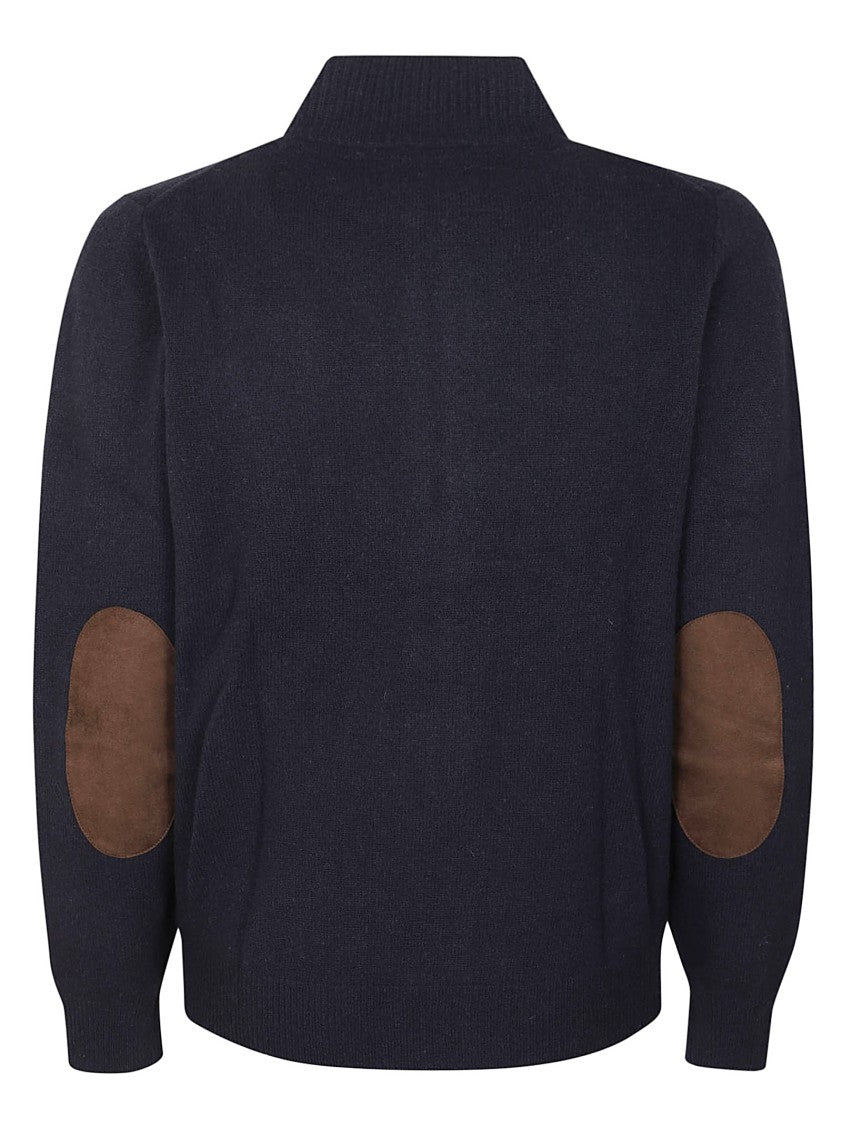 Barbour High Collar Wool Cardigan With Button-Down Front