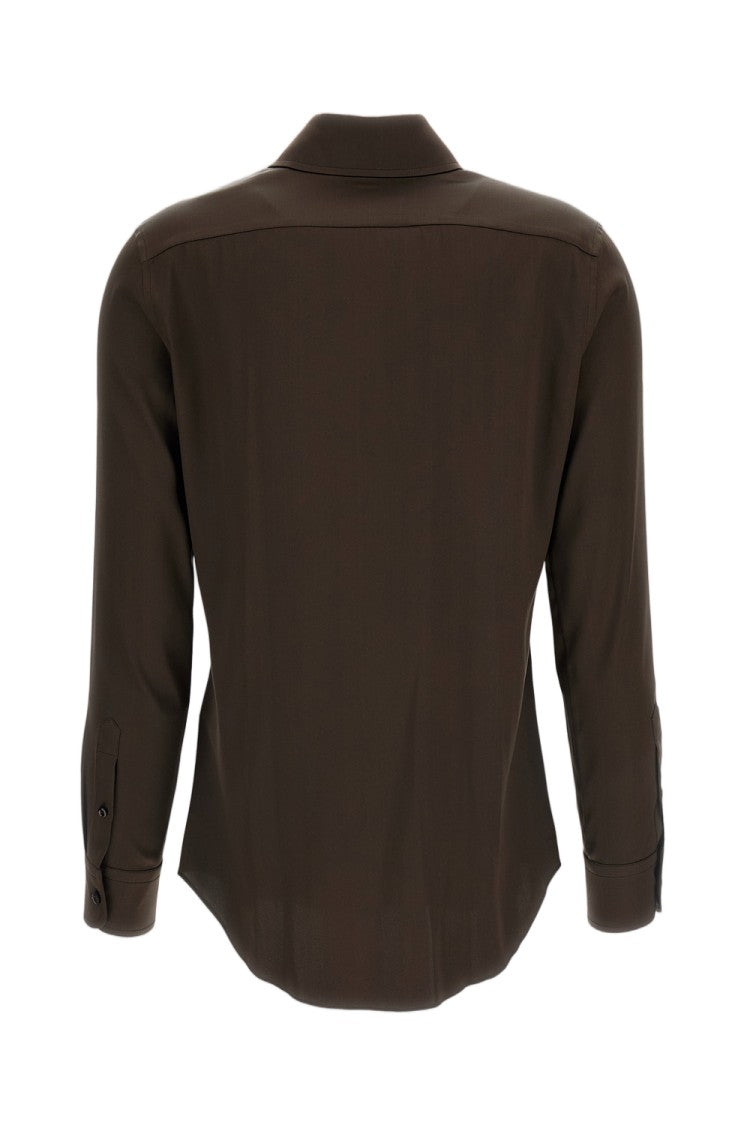 Ralph Lauren Collection Green Cameron Stretch Silk Shirt
