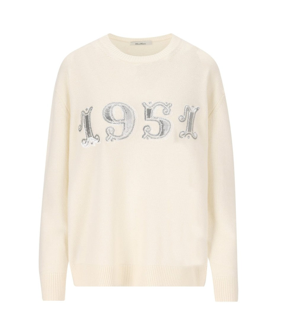 Max Mara Classic Crew Neck Sweater With Sequined Detail