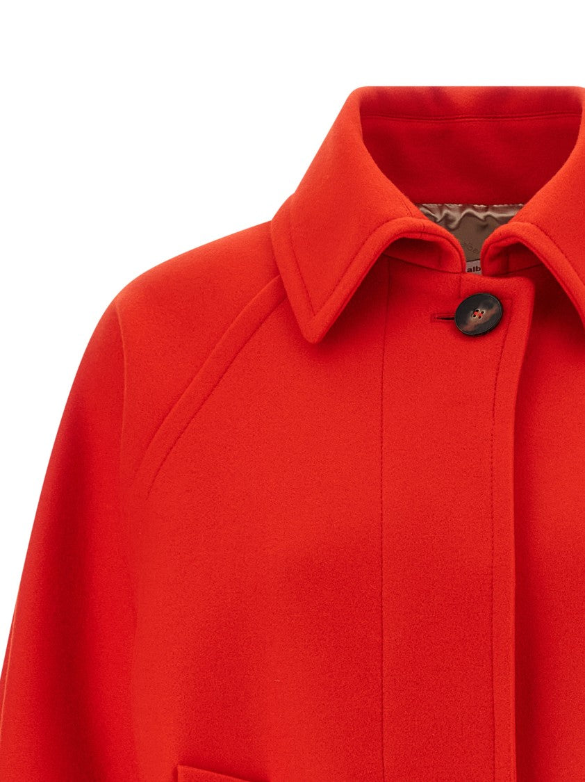 Alberto Biani Caban Coat With Monogram Viscose Lining