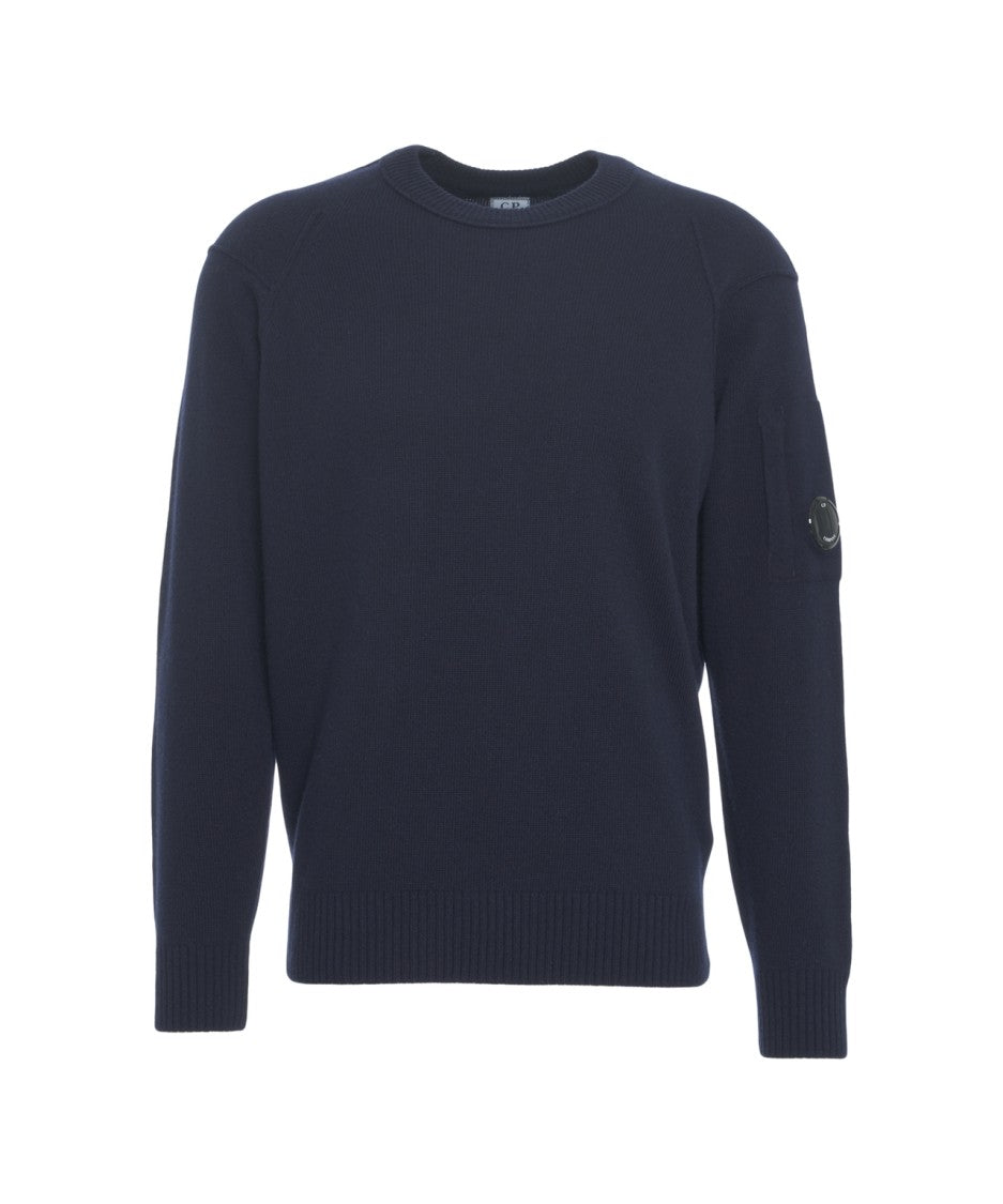 C.P. Company Crew Neck Sweater With Signature Sleeve Detail