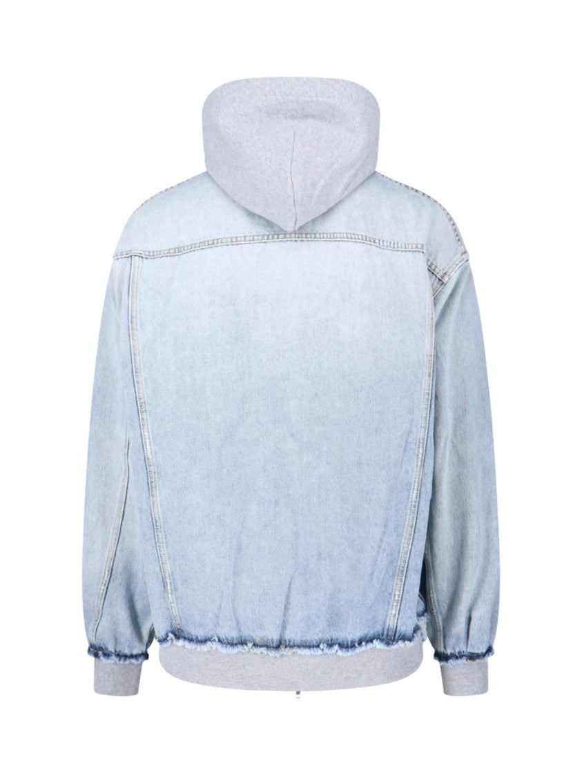 Balenciaga Denim Hoodie Jacket – Blue/Grey