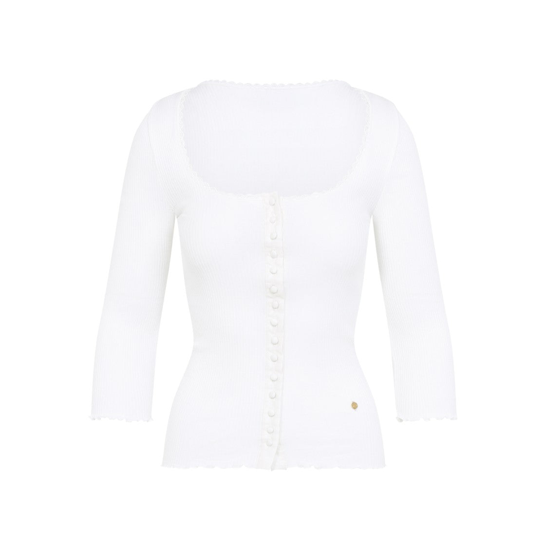 Chloé Fitted Cotton Sweater With Scalloped Neckline