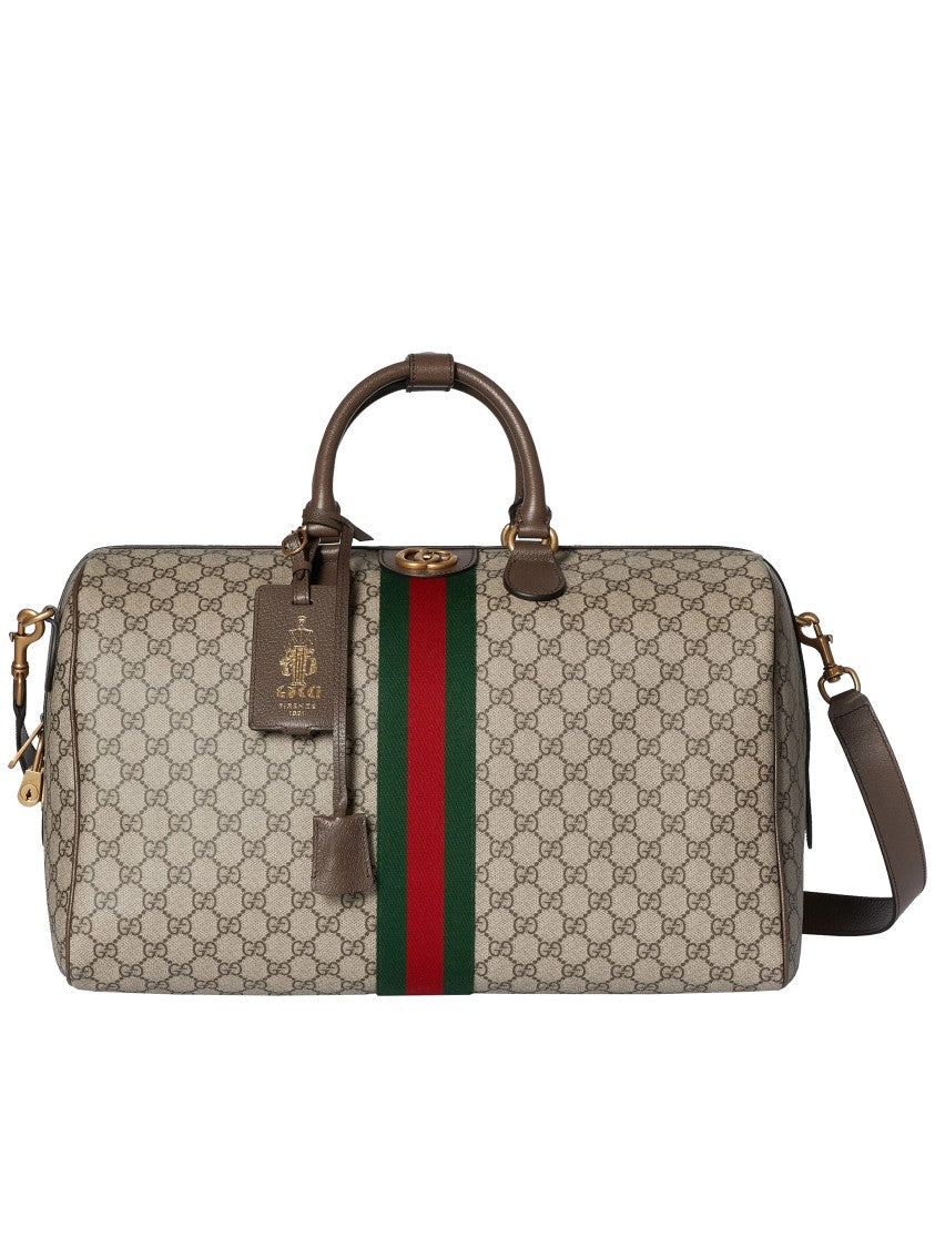 Gucci Beige Gg Icon Structured Canvas Duffle