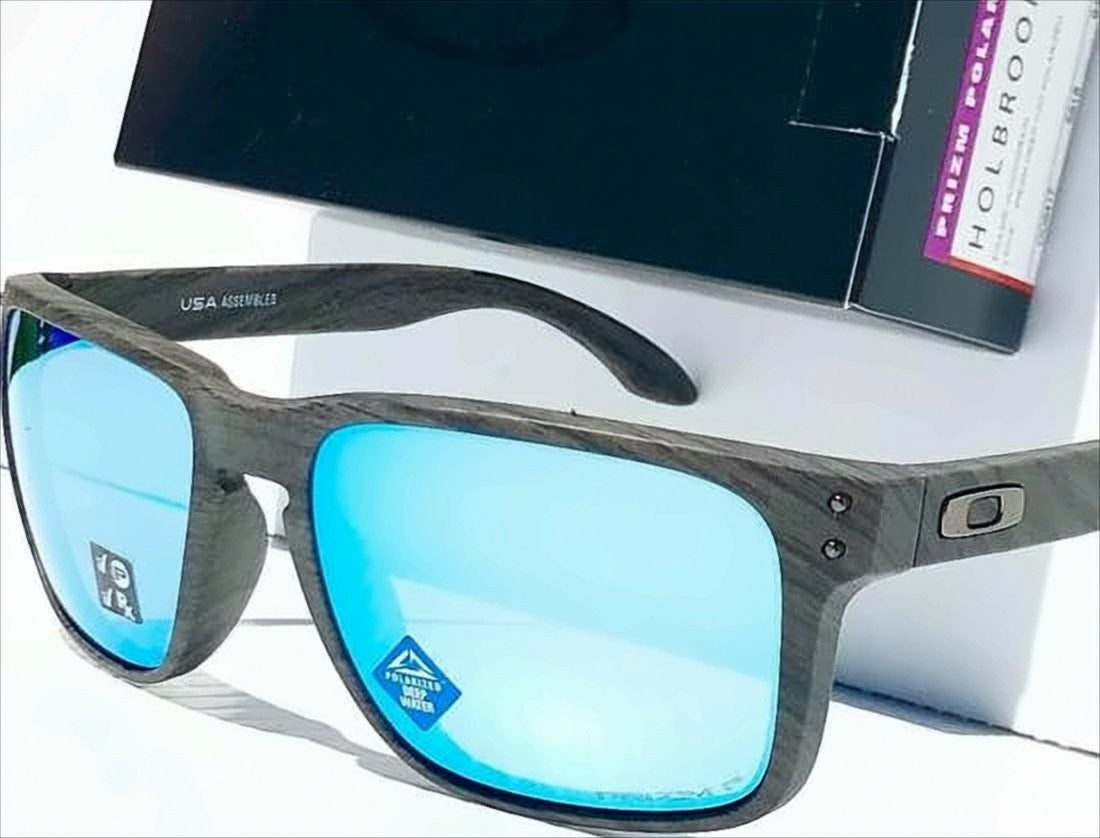 Oakley Rectangular Frame Sunglasses With Textured Wood Finish