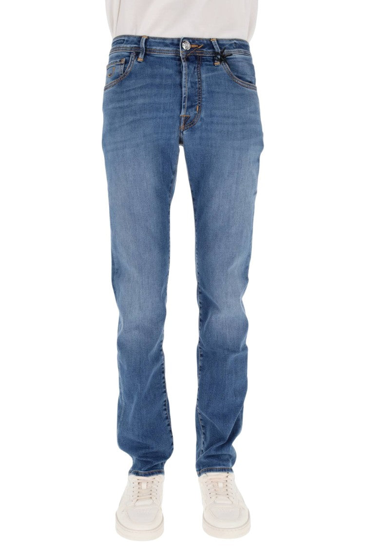 Jacob Cohen Comfort-Fit Cotton Jeans With Crocodile-Textured Label