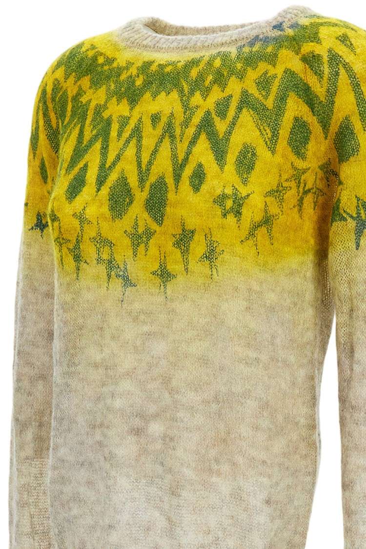 Rohka Gradient Wool Blend Knitwear With Geometric Accents