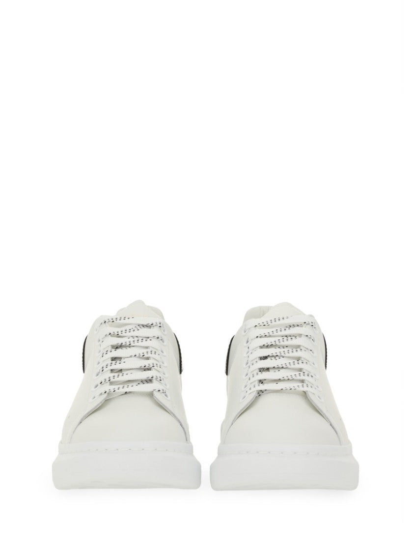 Alexander Mcqueen Oversized Calf Leather Sneakers With Chunky Rubber Sole